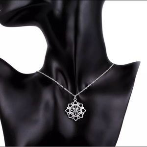 925 Sterling and Silver Floral Pendant and Chain